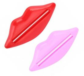 Wyciskacz Pasty Do Zębów USTA 2szt Czerwony+Róż