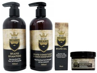 By My Beard Zestaw Szampon 300 ml Odżywka 300 ml Olejek 30 ml Krem 150 ml