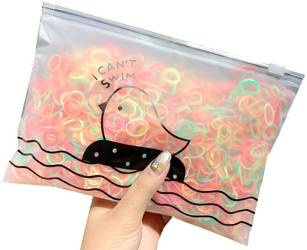 Gumki do Włosów Silikonowe Zieleń-Pomarańcz Neon 1000 szt