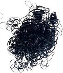 Gumki do Włosów Silikonowe Czarne 400 szt